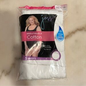2/$30 💥🆕 Just My Size Breathable Cotton White Briefs | Size 14 | 6455